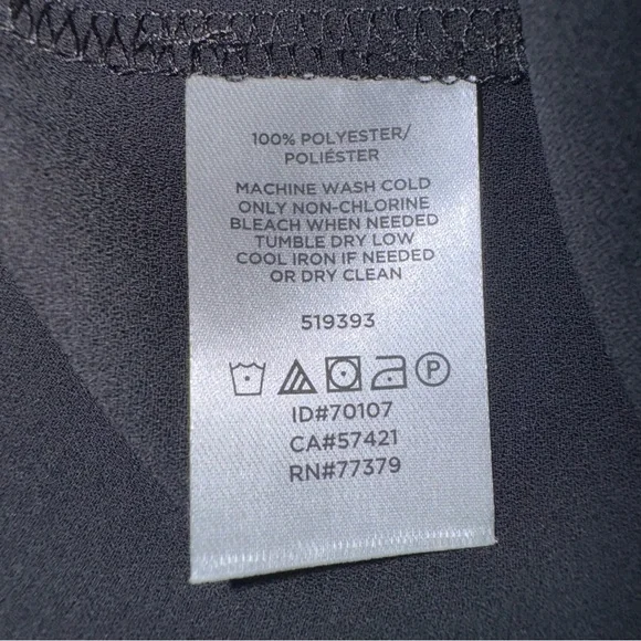 Loft Womens XS Black Blouse Top Long Sleeve w/ Ruffle Back Cutout Semi Sheer NWT - Picture 6 of 10